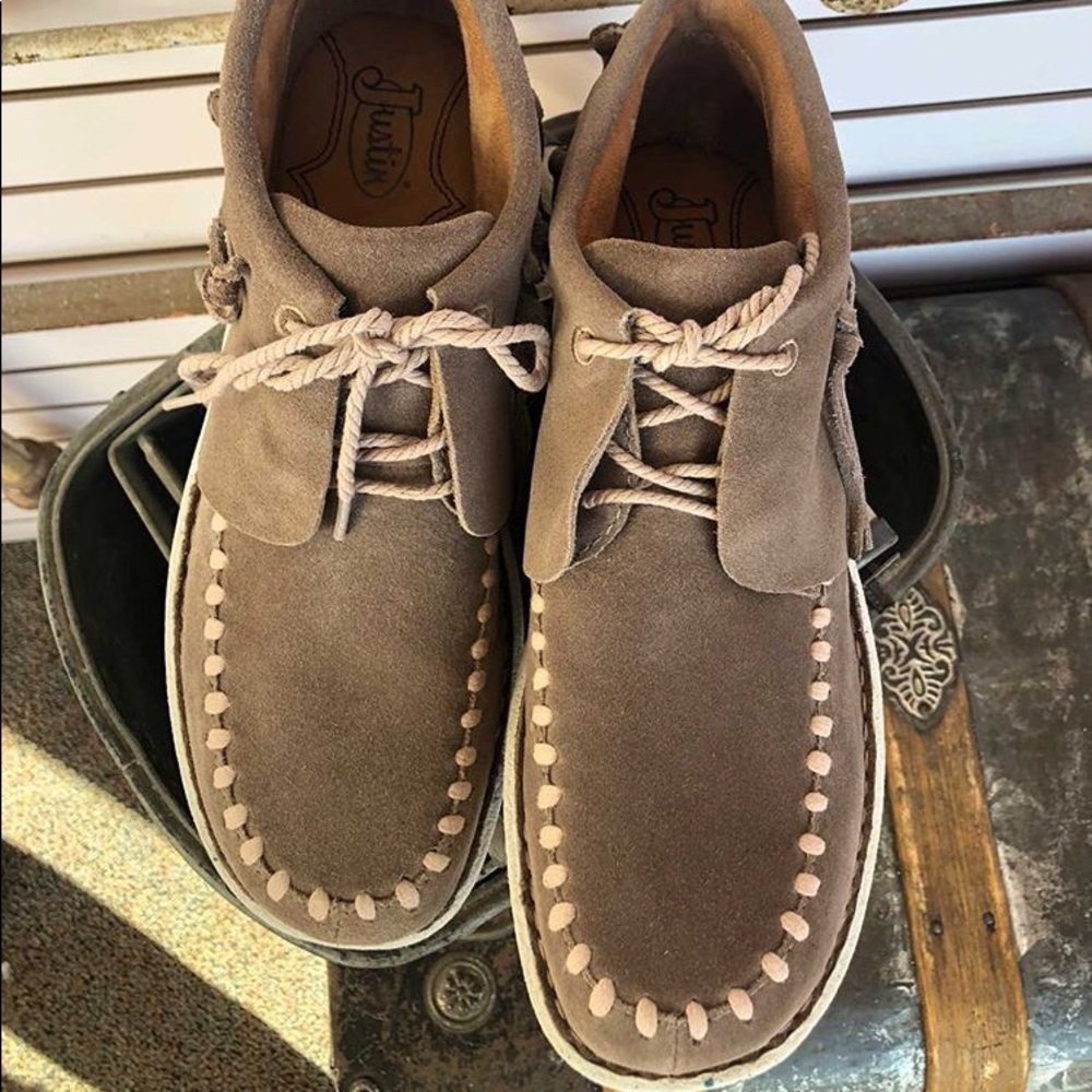 Justin Fringe Suede Moccasins